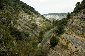 Fototapeta na wymiar Ruta por los Canales del Dulla, en Quintanilla Valdebrones, Burgos
