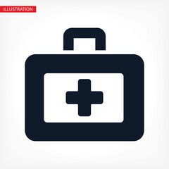 Fototapeta premium First aid icon in trendy flat style. Logo, application, user interface. Vector illustration