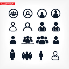 Businessman vector icon style many linear people.