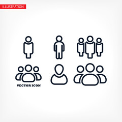 Businessman vector icon style many linear people.