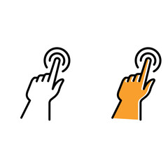 Obraz premium Hand click outline and glyph icons