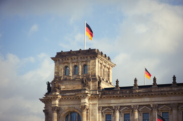 Fototapeta premium Germany. Berlin. Reichstag building in Berlin. February 16, 2018