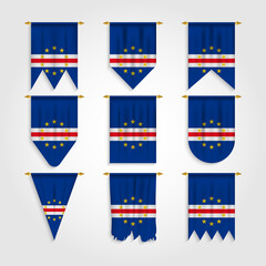 Cape Verde flag in different shapes, Flag of Cape Verde in various shapes