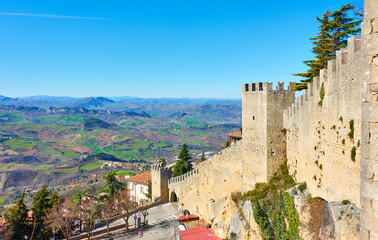 Obraz premium City walls of San Marino