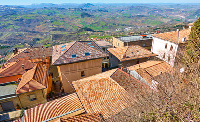 Fototapeta na wymiar Rooftops of San Marino