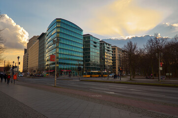 Germany. Berlin. Cityscape of Berlin. Houses and streets. February 16, 2018
