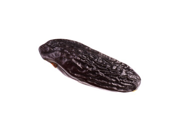 Tonka Beans (Dipteryx Odorata), also Cumaru, Kumaru, Tonkin or Tonquin Seed. Isolated on White Background.