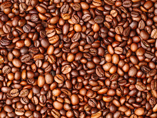 Fototapeta premium Roasted coffee beans background, texture