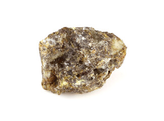 Benzoin (Benjamin) Balsamic Resin Gum, also known as Sambrani, Loban or Storax. Isolated on White Background.