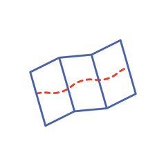 Map icon. Vector image of a location map icon. Navigation icon isolated on white. Line symbol location map marker