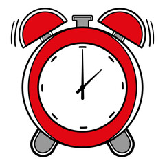 Red alarm clock icon. Classic timer - Vector