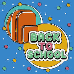 Back to school poster with school supplies - Vector
