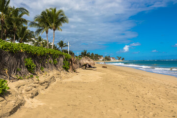 Fototapeta na wymiar Golden sand beach, Dominican Republic, Caribbean