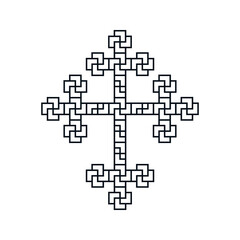 Christian Orthodox Cross. Illustration of a Christian Orthodox cross on a white background
