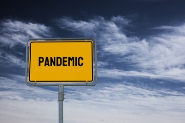 Pandemic - Covid-19 word cloud - Illustration with words related to the corona virus