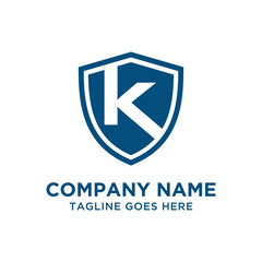 K Letter Shield Logo Vector Design Template.