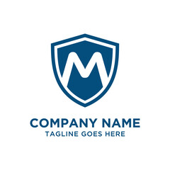 M Letter Shield Logo Vector Design Template.