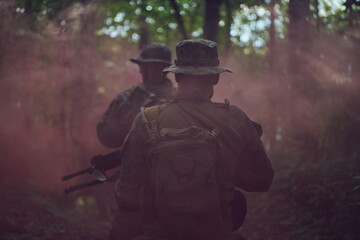 Modern warfare Soldiers  Squad  in battle