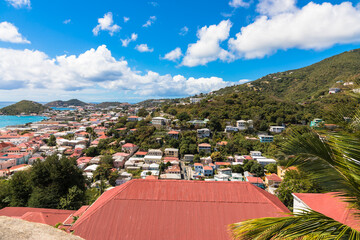 View of Charlotte Amalie, capital city of the U.S. Virgin Islands, Caribbean