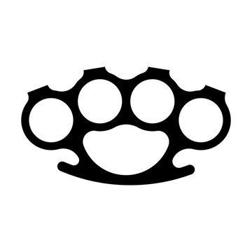 brass knuckles silhouette vector illustration on white isolated background