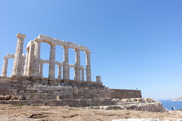 Fototapeta na wymiar travel in Greek Temple of Poseidon Athens