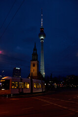 Fototapeta premium Germany. Berlin. Night cityscape of Berlin. February 17, 2018