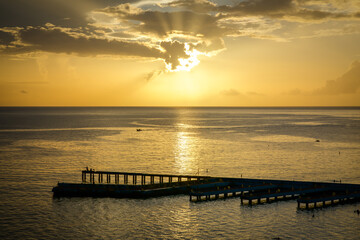 Sunset view caribbean beach