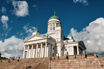 Finland. Helsinki. Helsinki Cathedral (St. Nicholas Cathedral) on Senate Square. September 16, 2018