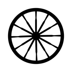 vector silhouette of an old vintage wagon wheel - obrazy, fototapety, plakaty