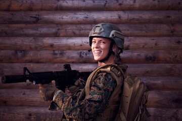 Fototapeta premium woman soldier
