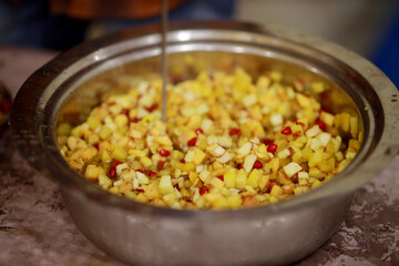 Indian Style Mixed Fruit and Vegetable Salad . Healthy Food Recipe .