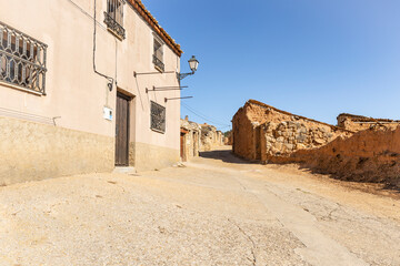 a street in Alcubilla del Marques village (Burgo de Osma), province of Soria, Castile and Leon, Spain