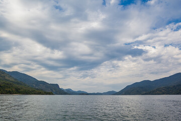 View of the coast of mountains and sea of ​​Paraty - Rio de Janeiro - Brazil