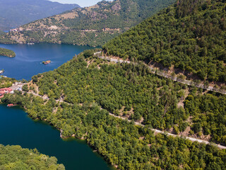 Aerial view of The Vacha Reservoir, Bulgaria