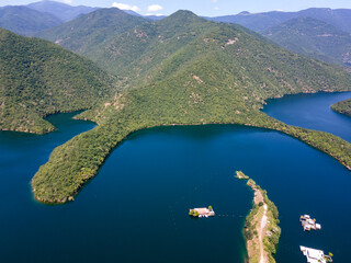 Aerial view of The Vacha Reservoir, Bulgaria
