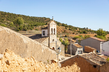 Fototapeta na wymiar a view over Alcubilla del Marques village (Burgo de Osma), province of Soria, Castile and Leon, Spain