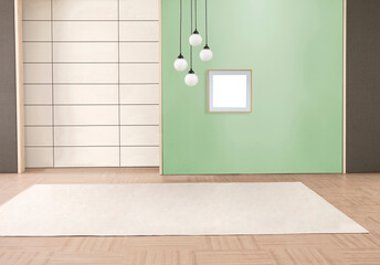 large empty living room and workspace, interior design for home hotel office