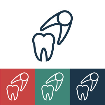 Linear vector icon with pulling tooth