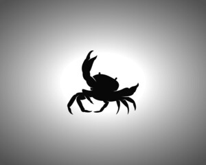 Crab Silhouette on White Background. Isolated Vector Animal Template for Logo Company, Icon, Symbol etc