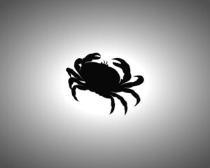 Crab Silhouette on White Background. Isolated Vector Animal Template for Logo Company, Icon, Symbol etc
