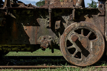 Fototapeta na wymiar Abandoned train in Paranapiacaba railway station- SP - Brazil