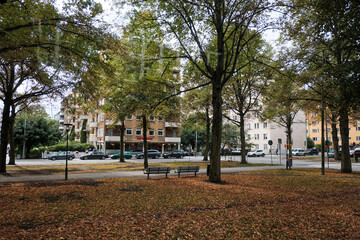 Sweden. Stockholm. Houses and streets of Stockholm. Autumn cityscape. September 17, 2018