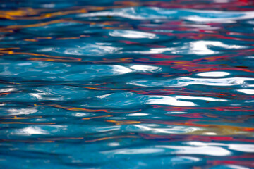 the reflection of the sky in the wind on the water. abstraction in nature