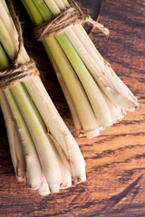 Lemon Grass on wood background