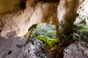 Archaeological Sights of  Latomia dell Intagliata in Palazzolo Acreide, Province of Syracuse, Italy. 