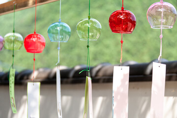 清涼感のあるガラス細工の風鈴
