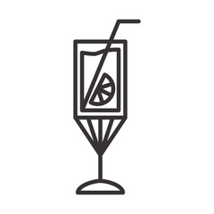 cocktail icon delicious drink liquor refreshing alcohol line style design