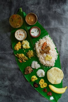 Onam feast / Kerala Ona-sadya served in banana leaf