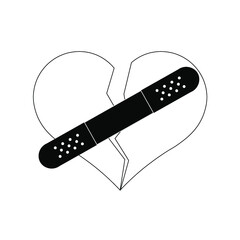 Heart with band aid
