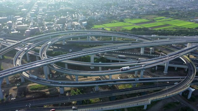 Busy junction in the morning
